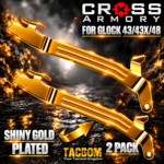CROSS ARMORY ENHANCED 2 Trigger BARS for Glock 43 - 43x - 48 SHINY GOLD PLATED