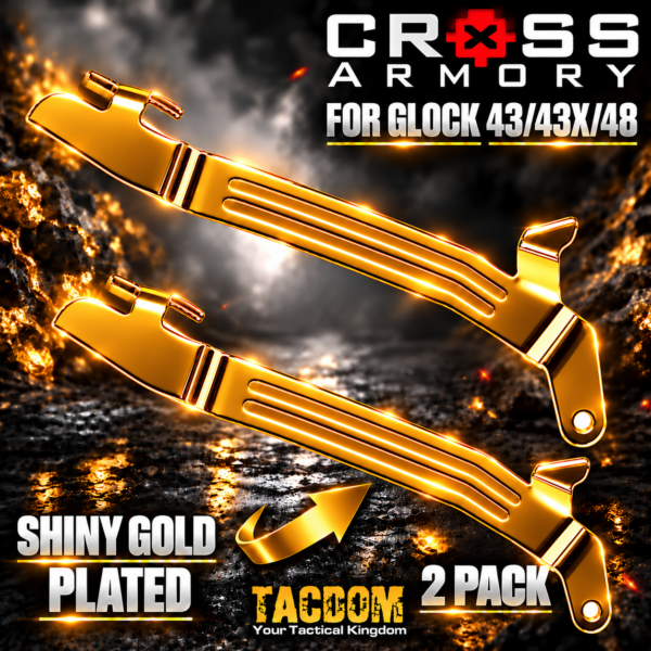CROSS ARMORY ENHANCED 2 Trigger BARS for Glock 43 - 43x - 48 SHINY GOLD PLATED