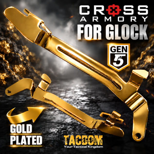 CROSS ARMORY ENHANCED Trigger BAR for GEN 5 Glock 17 - 19 - 22 - 23 - 24 - 26 - 27 - 31 - 32 - 33 - 34 - 35 - 45 GOLD PLATED