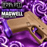 STEEL CITY ARSENAL GLOCK GEN 5 43X - 48  ENHANCED "TACDOM EXCLUSIVE" SATIN PURPLE LOLI MAGWELL – FITS OEM GLOCK FACTORY FRAMES - Image 3