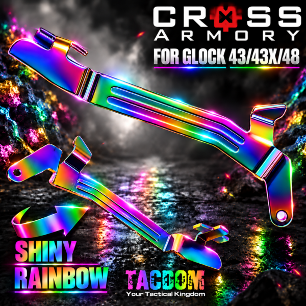 CROSS ARMORY ENHANCED Trigger BAR for Glock 43 - 43x - 48 SHINY RAINBOW PLATED