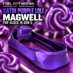 STEEL CITY ARSENAL GLOCK 19 - 23 GEN 5 ENHANCED "TACDOM EXCLUSIVE" SATIN PURPLE LOLI MAGWELL – FITS OEM GLOCK FACTORY FRAMES