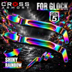 CROSS ARMORY ENHANCED 2 Trigger BARS for GEN 5 Glock 17 - 19 - 22 - 23 - 24 - 26 - 27 - 31 - 32 - 33 - 34 - 35 - 45 SHINY RAINBOW PLATED