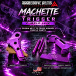 AGGRESSIVE ARMS MACHETTE EDITION for GLOCK GEN 1 2 3 4 5 6 "6061 BILLET ALUMINUM" TRIGGER VIOLET PURPLE ANODIZED/ PEANUT BUTTER SAFETY - Image 5