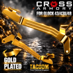 CROSS ARMORY ENHANCED Trigger BAR for Glock 43 - 43x - 48 SHINY GOLD PLATED