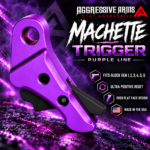 AGGRESSIVE ARMS MACHETTE EDITION for GLOCK GEN 1 2 3 4 5 6 "6061 BILLET ALUMINUM" TRIGGER VIOLET PURPLE ANODIZED/ BLACK SAFETY